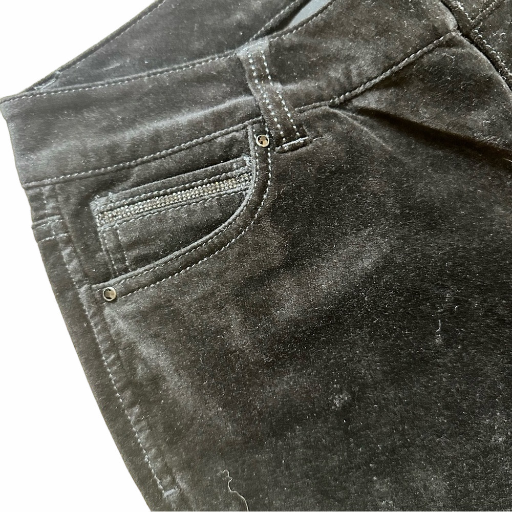 NWT WHBM Black Velvet Slim Ankle Pants Size 4S - Picture 5 of 13